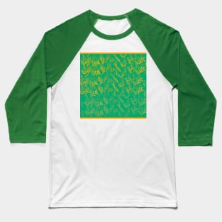 Encrusted Leaf Pattern Baseball T-Shirt